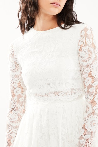$Robe de mariée en dentelle - Blanc