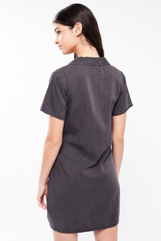 $Robe de maternité en jean - Noir