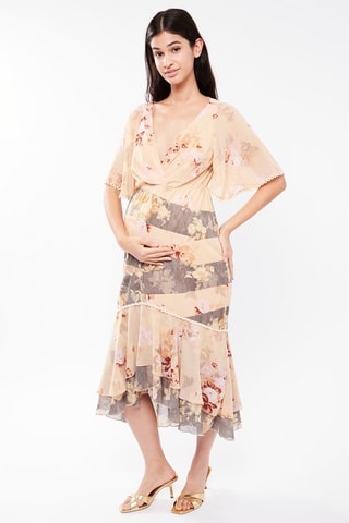 $Robe de maternité - Beige et anthracite