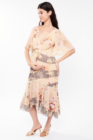 $Robe de maternité - Beige et anthracite