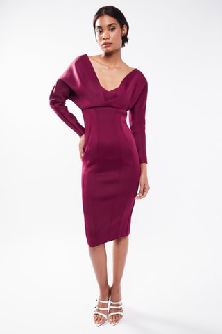 $Robe midi - Bordeaux