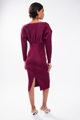 $Robe midi - Bordeaux