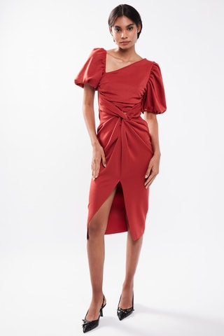 $Robe midi - Rouge brique