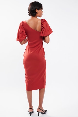 $Robe midi - Rouge brique