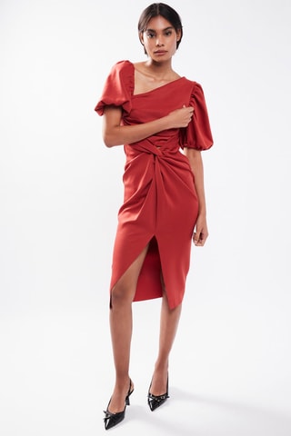 $Robe midi - Rouge brique