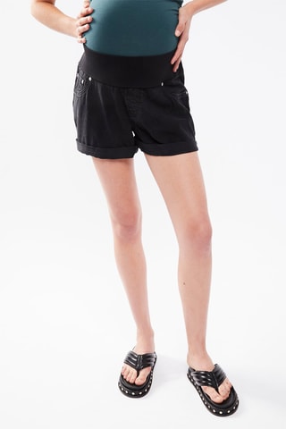 $Short de maternité en jean taille haute - Noir