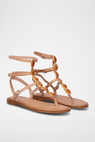 $Spartiates en cuir Chios - Beige