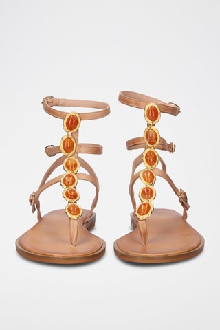 $Spartiates en cuir Chios - Beige