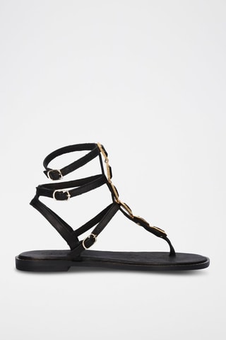 $Spartiates en cuir Chios - Noir