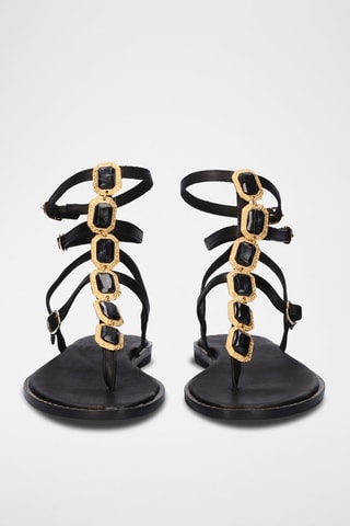 $Spartiates en cuir Chios - Noir