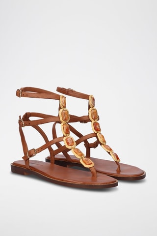 $Spartiates en cuir Chios - Camel
