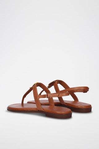 $Sandales en cuir Loris - Camel et doré