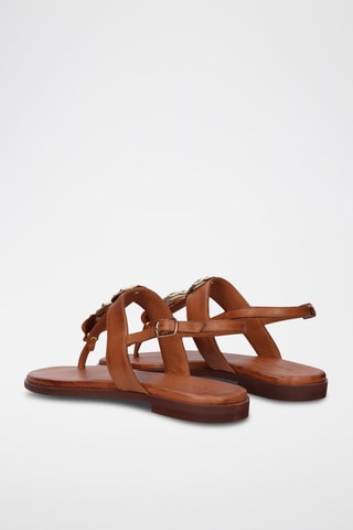 $Sandales en cuir Loris - Camel et doré