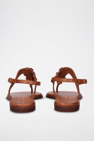 $Sandales en cuir Loris - Camel et doré