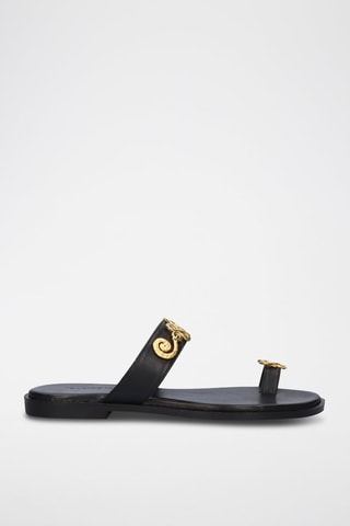 $Sandales en cuir Alicante - Noir et doré