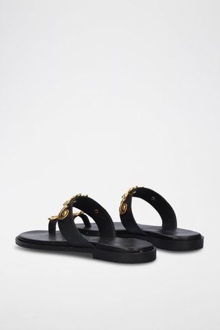 $Sandales en cuir Alicante - Noir et doré