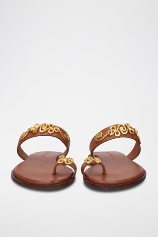 $Sandales en cuir Alicante - Camel et doré