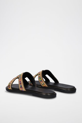 $Mules en cuir Carpathos - Noir et beige