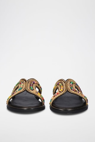 $Mules en cuir Carpathos - Noir et beige