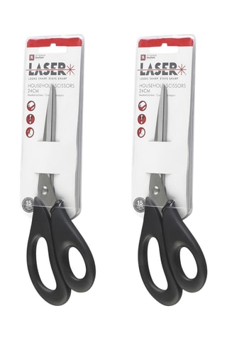 $2 paires de ciseaux universel en acier inoxydable Laser - 24 cm