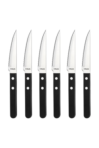 $6 couteaux Steak Pizza Noir en acier inoxydable et bois de pakka - 10,5 cm