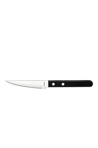 $6 couteaux Steak Pizza Noir en acier inoxydable et bois de pakka - 10,5 cm