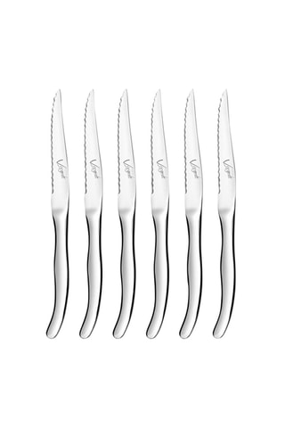 $6 couteaux à steak en acier inoxydable Virgule