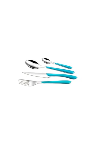 $Ménagère en acier inoxydable Solstice Turquoise - 24 pièces