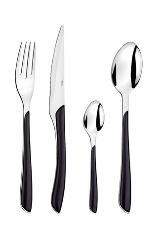 $Ménagère en acier inoxydable Solstice Noir - 24 pièces