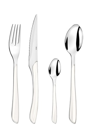 $Ménagère en acier inoxydable Solstice Blanc - 24 pièces