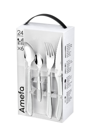 $Ménagère en acier inoxydable Solstice Blanc - 24 pièces