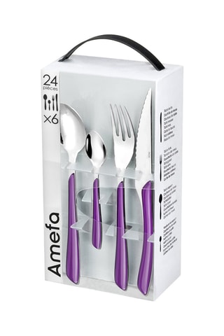 $Ménagère en acier inoxydable Solstice Violet - 24 pièces