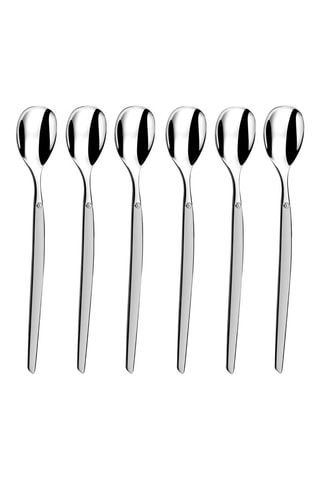$6 cuillères à glace et mazagran en acier inoxydable Jet Satin