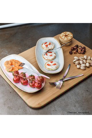$6 fourchettes à gâteau en acier inoxydable 13/0 Jet Sablé