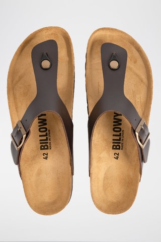 $Sandales en cuir - Marron foncé
