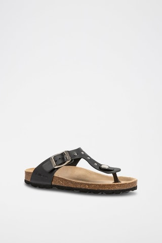 $Sandales en cuir Noir