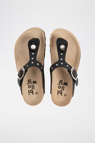 $Sandales en cuir Noir