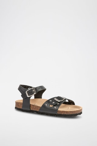 $Sandales en cuir Noir