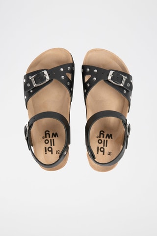 $Sandales en cuir Noir