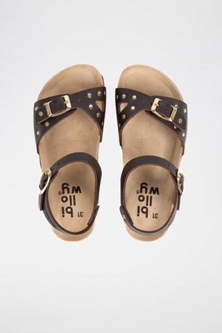 $Sandales en cuir Marron 