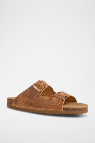 $Mules en cuir - Camel