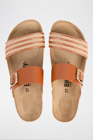$Mules en cuir - Camel