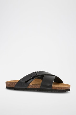 $Mules en cuir - Noir
