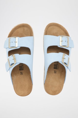 $Mules plateformes en nubuck - Bleu