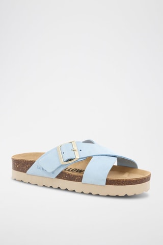 $Mules en nubuck - Bleu
