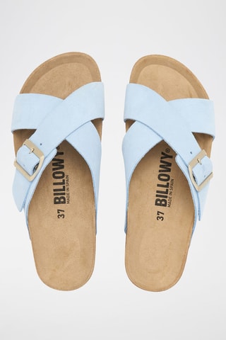 $Mules en nubuck - Bleu