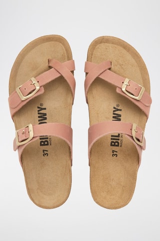 $Sandales en cuir - Rose