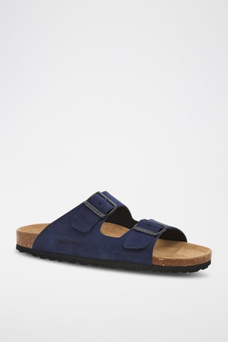 $Mules en nubuck - Bleu