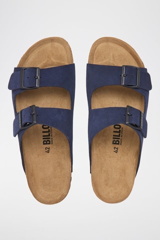 $Mules en nubuck - Bleu