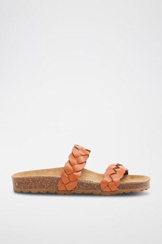 $Mules en cuir - Camel